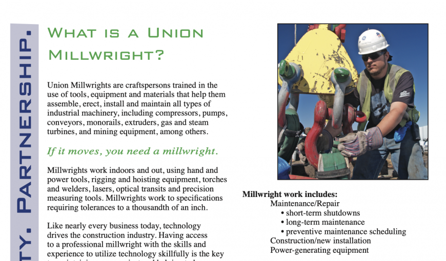What is a millwright brochure graphic
